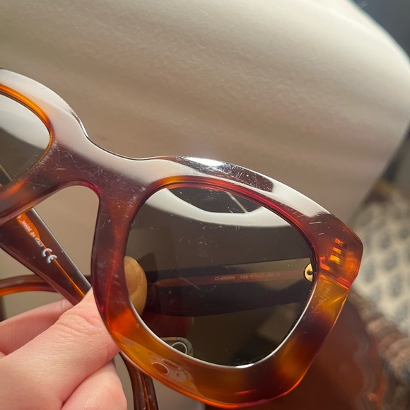 Celine Oversized Round Tortoise Shell Sunglasses CL4005 IN Blonde Orange Brown - Picture 13 of 14